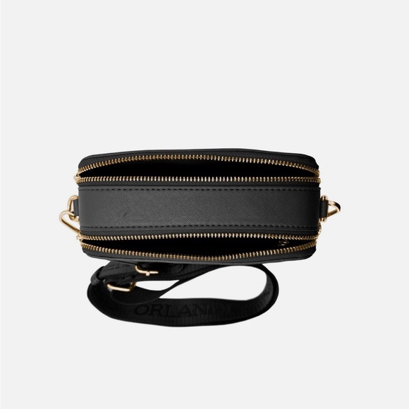 Valentino Orlandi Crossbody Camera Bag with Guitar Strap in Black NWT - Picture 4 of 7